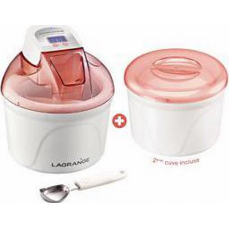 Lagrange Sorbetière Turbine à glace Pomelo + 2ème cuve et cuillère glace