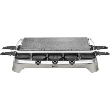 Tefal Raclette 10 personnes Inox Design PR 457 B 12 PR457B12 Noir Gris Inox